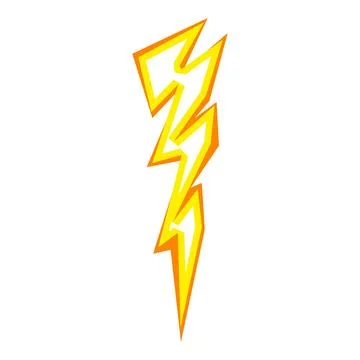 Dramatic thunder bolt icon cartoon vector. Power strike Stock Illustration