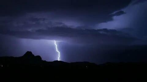 Dramatic thunderstorm continuously flashes with bolts of lightning. Spectacular! Stock Footage