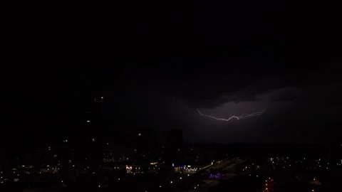 Dramatic time-lapse capture of a lightning storm Video stock 296577084