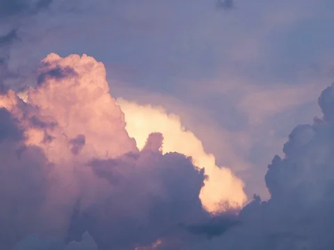Dramatic time lapse of clouds at sunset Stock Footage