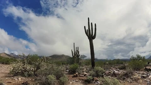 Dramatic Time-Lapse Footage Of Fast Moving Clouds In Scottsdale Arizona. Stock Footage 320017561