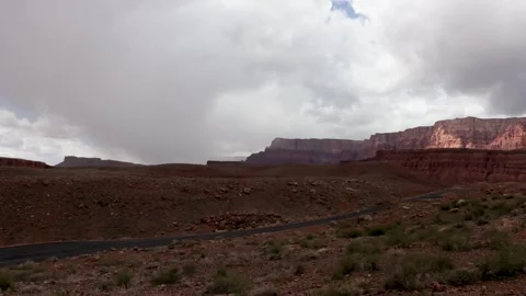 Dramatic Time Lapse Footage Of The Road Leading Into Lees Ferry Recreation Are Stock Footage 246497256