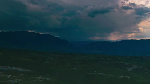 Dramatic time lapse of the mountains of Abruzzo, Italy shot with a 4K drone Stock Footage 240586338