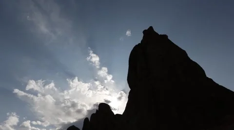 A dramatic time lapse silhouette in Arches National Park, Utah Stock Footage 50026466