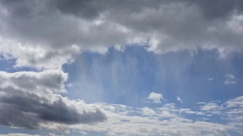 A dramatic time lapse in the sky where thick storm clouds begin to cover Stock Footage 306380807