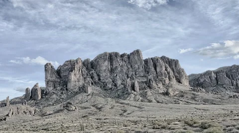 Dramatic Time Lapse of Superstition Mountain Stock Footage 64739940