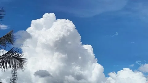 Dramatic Time-lapse of Towering Cumulus Clouds in Blue Sky Stock Footage 320799106