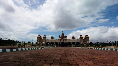 A Dramatic Time Lapse video of the Ambavilas Royal Palace in Mysore, India. Stock Footage 161930137