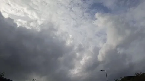 Dramatic Time Lapse Video of Dark Grey Rain Clouds Moving Fast in the Sky. Stock Footage 309306910