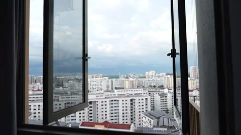 Dramatic Time lapse view of city housing estate in Singapore Stock Footage 291545413