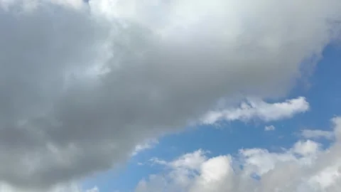 Dramatic Time Lapse of White and Grey Clouds in Blue Sky Stock Footage 340465500