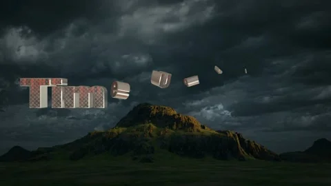 Dramatic time update animation with 3d text effect Stock Footage 337327453