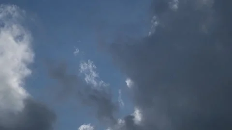 Dramatic timelapse of dark clouds in a blue sky Stock Footage 290274806