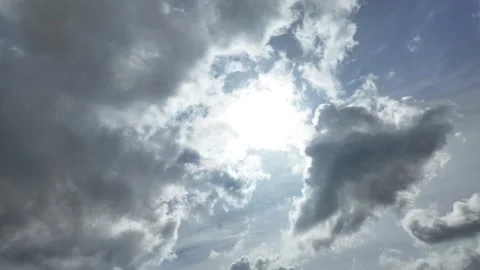 Dramatic timelapse of dark clouds obscuring sunlight. meteorology concept Stock Footage 309380654