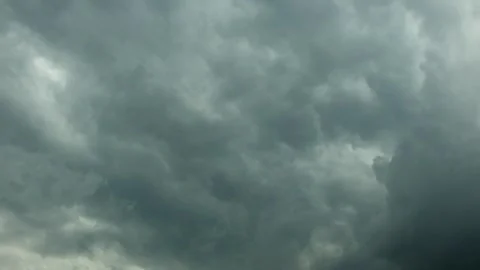 Dramatic timelapse of dark grey clouds rolling across the sky Stock Footage 320103198