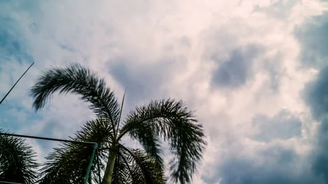 Dramatic timelapse of fast moving dark cloud before rain Stock Footage 221176636