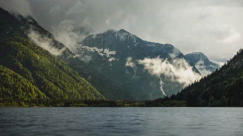 Dramatic Timelapse of Lago Di Predil in Slovenia Stock Footage 127184583