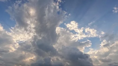 Dramatic timelapse of sunlight in the sky during a cloudy day Stock Footage 320029741