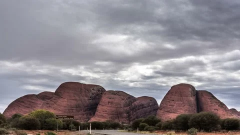 Dramatic timelapse video of Kata- Tjuta/Olgas in Australia Stock Footage 130237755