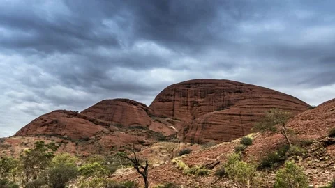 Dramatic timelapse video of Kata-Tjuta/Olgas 2 in Australia Stock Footage 130238159