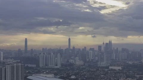 A dramatic timelapse view of kuala lumpur skyline in 4k Stock Footage 156265676