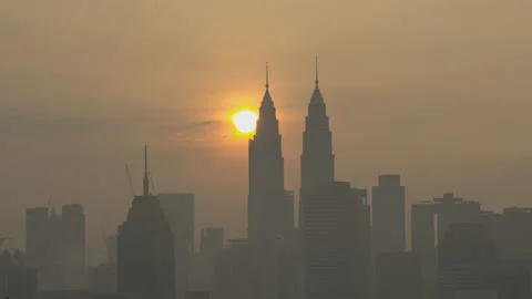 A dramatic timelapse view of kuala lumpur skyline in 4k Stock Footage 156265715