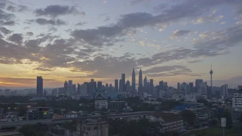 A dramatic timelapse view of kuala lumpur skyline in 4k Stock Footage 156265924