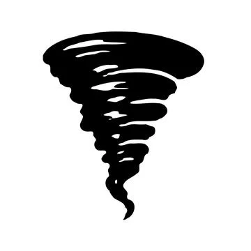 Dramatic Tornado Illustration on White Backdrop Stock Illustration