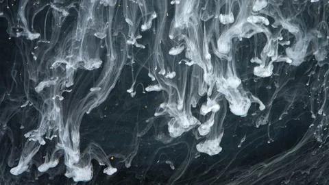 Dramatic underwater ink patterns in laboratory setting Stock Footage 334647834