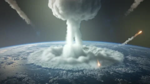 Dramatic universe destruction scene. Vivid imagery of cosmic and atmospheric 스톡 동영상 330039525