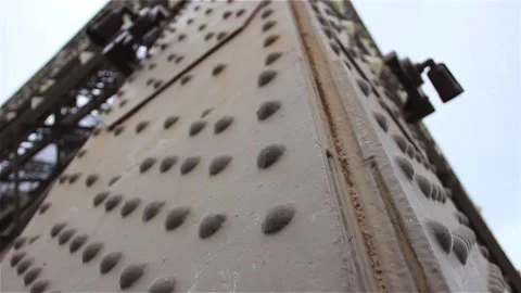 Dramatic Upward Movement Along Eiffel Tower, Paris, France Stock Footage 99517666