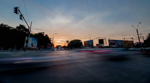 Dramatic urban holy grail timelapse sunset Stock Footage 43743703