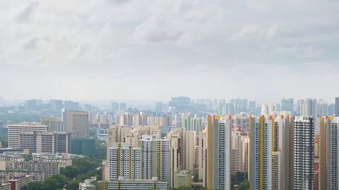 Dramatic Urban Skyline on a Hazy Day. 1080p FullHD footage Stock-Footage 74982057