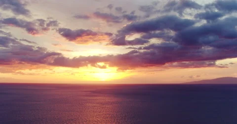 Dramatic Vibrant Sunset. Aerial Shot in 4K Stock-Footage 56882135