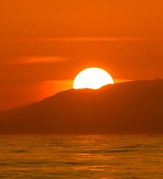 Dramatic vibrant sunset in hawaii Stock Photos