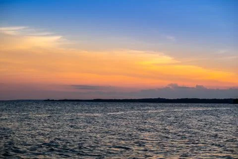 A dramatic vibrant sunset scenery in Cape Cod Martha's Vineyard, Massachusett Stock Photos