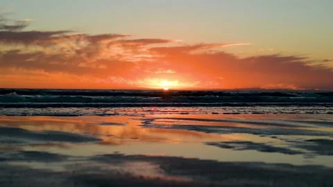 Dramatic vibrant sunset scenery in Puerto Penasco, Mexico Stock Footage 209735530