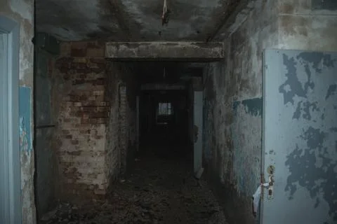 Dramatic view of abandoned building Foto stock