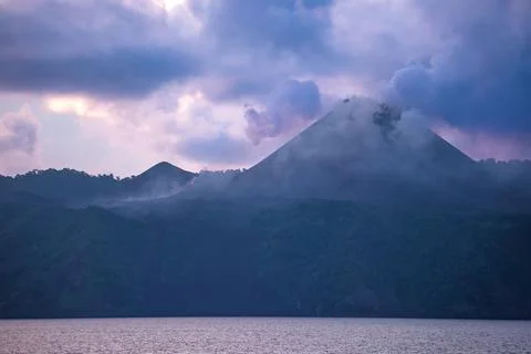 Dramatic View of Barren Island Volcano, India Stock Photos
