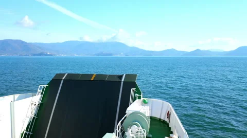 Dramatic view of beautiful sea looking out on the ferry boat Stock Footage 322030928