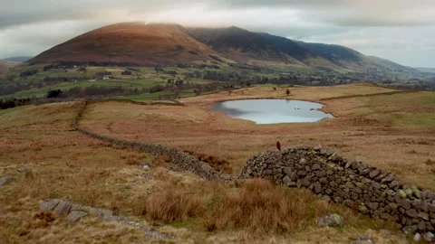 Dramatic view of Blencathra in the Lake District, UK. Stock Footage 150698466