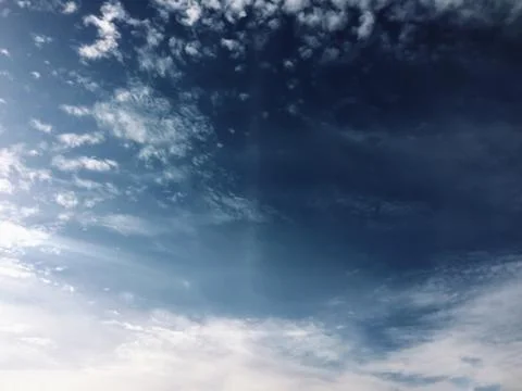 Dramatic view blue sky with white clouds Stock Photos