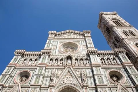 Dramatic View of the Cathedral of Florence Stock Photos