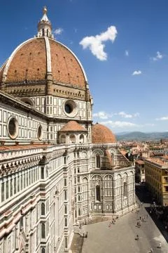 Dramatic View of the Cathedral of Santa Maria del Fiore in Florence, Italy Foto stock