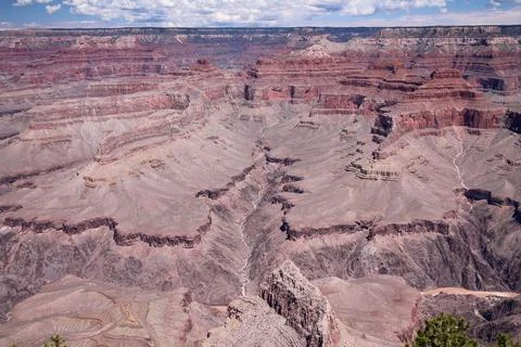 A dramatic view of a fork generated by the red rocks of the Grand Canyon Nati Stock Photos