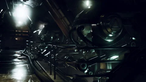 Dramatic view of futuristic dark interior 動画素材 173817409