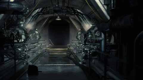 Dramatic view of futuristic dark interior Vidéo 258046472