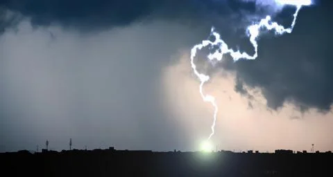 Dramatic view of Heavy Storm cloud and Dark sky Background. Stock Photos
