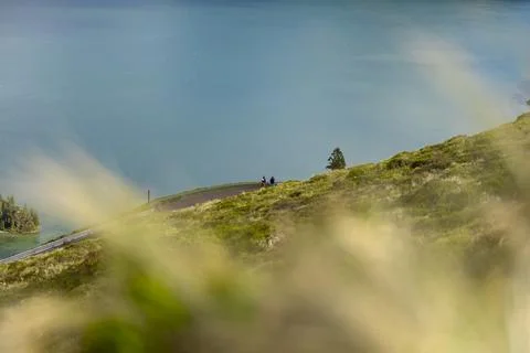 Dramatic view to the landscape of Lagoa do Fogo, Sao Miguel, Azores Stock Photos