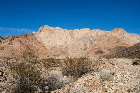 Dramatic view of the Marble Mountain Range near Route 66 Fotos Stock